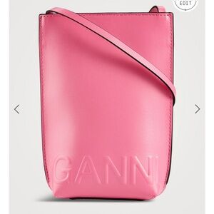 GANNI Small Banner Recycled Leather Crossbody Bag